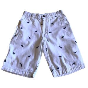 Wonder Nation White Denim Shark Shorts Sz 12